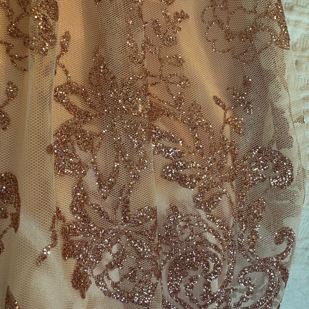 DEB Elegant coral LACE Dress with Floral Pattern 5/6 - Picture 4 of 7